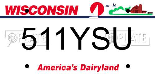 511YSU Wisconsin License Plate