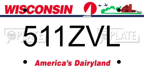 511ZVL Wisconsin License Plate