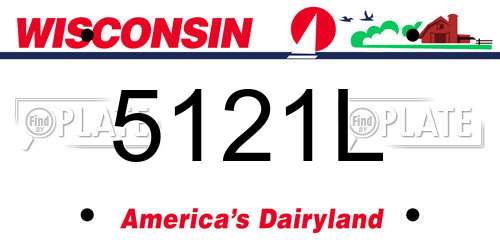 5121L Wisconsin License Plate