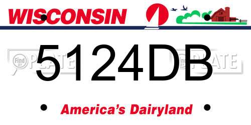 5124DB Wisconsin License Plate