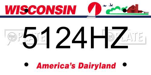 5124HZ Wisconsin License Plate