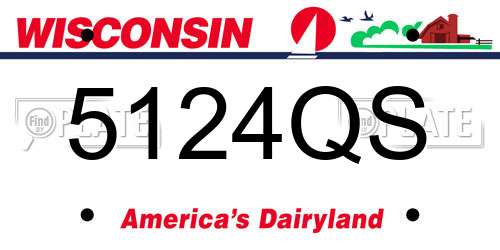5124QS Wisconsin License Plate
