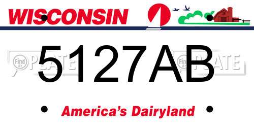 5127AB Wisconsin License Plate