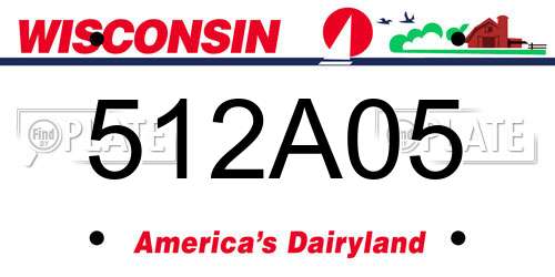 512A05 Wisconsin License Plate