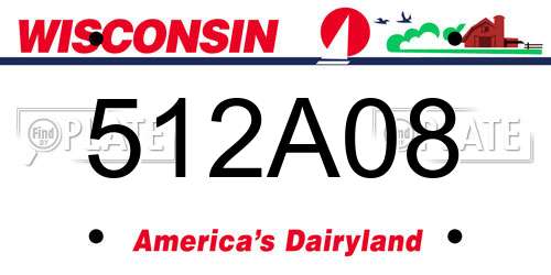 512A08 Wisconsin License Plate