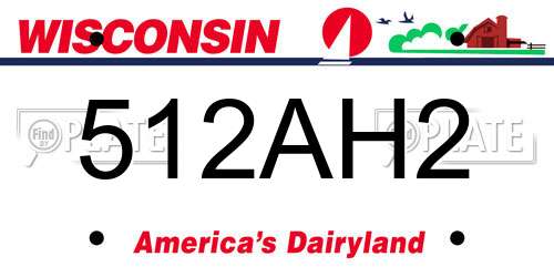 512AH2 Wisconsin License Plate