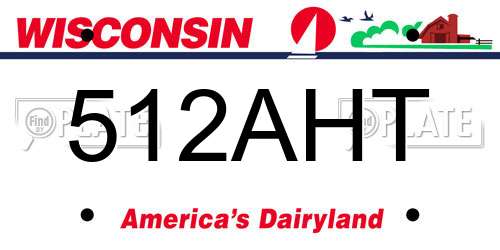 512AHT Wisconsin License Plate