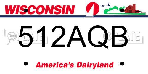 512AQB Wisconsin License Plate