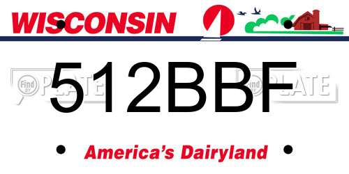 512BBF Wisconsin License Plate