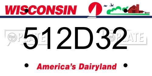 512D32 Wisconsin License Plate