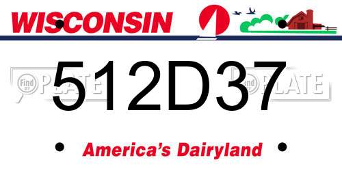 512D37 Wisconsin License Plate
