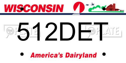 512DET Wisconsin License Plate