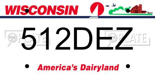 512DEZ Wisconsin License Plate