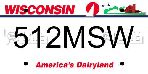 512MSW Wisconsin License Plate