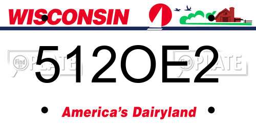 512OE2 Wisconsin License Plate