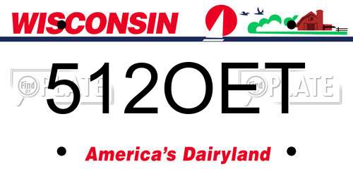 512OET Wisconsin License Plate