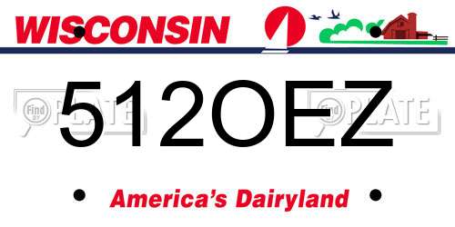 512OEZ Wisconsin License Plate