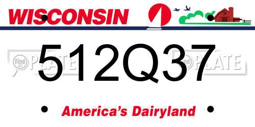 512Q37 Wisconsin License Plate