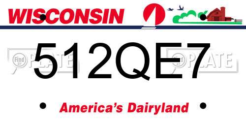 512QE7 Wisconsin License Plate