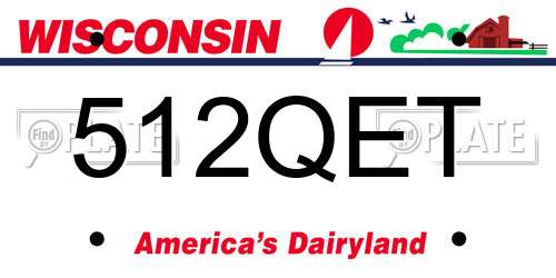 512QET Wisconsin License Plate