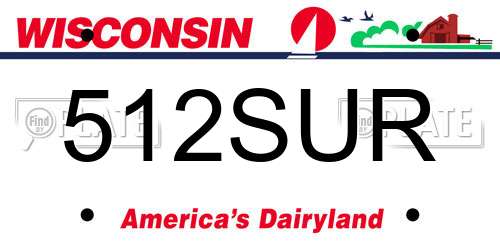 512SUR Wisconsin License Plate
