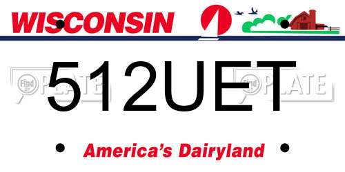 512UET Wisconsin License Plate
