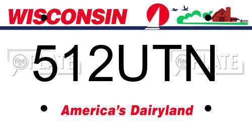 512UTN Wisconsin License Plate