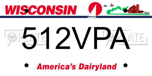 512VPA Wisconsin License Plate