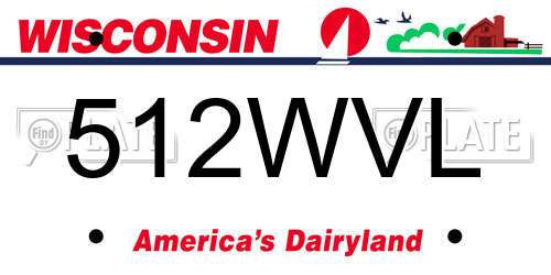 512WVL Wisconsin License Plate