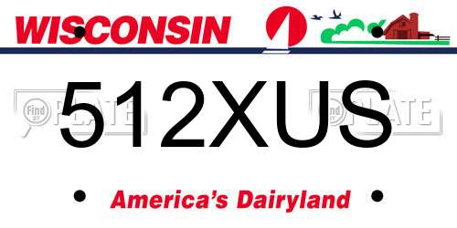 512XUS Wisconsin License Plate