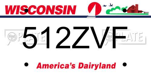 512ZVF Wisconsin License Plate