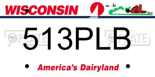 513PLB Wisconsin License Plate