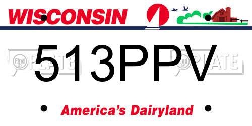 513PPV Wisconsin License Plate
