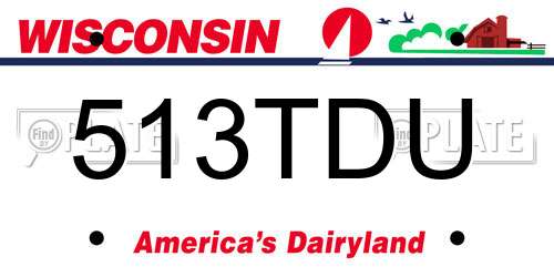 513TDU Wisconsin License Plate