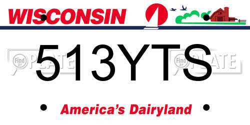 513YTS Wisconsin License Plate