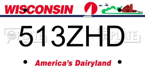 513ZHD Wisconsin License Plate
