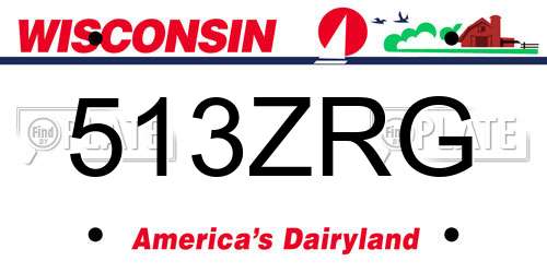 513ZRG Wisconsin License Plate