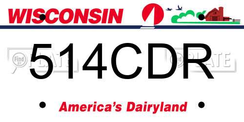 514CDR Wisconsin License Plate