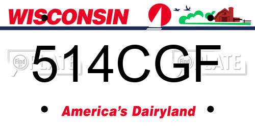 514CGF Wisconsin License Plate