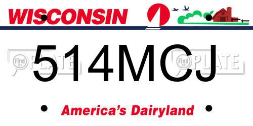 514MCJ Wisconsin License Plate