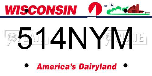 514NYM Wisconsin License Plate