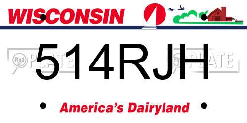 514RJH Wisconsin License Plate