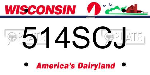 514SCJ Wisconsin License Plate