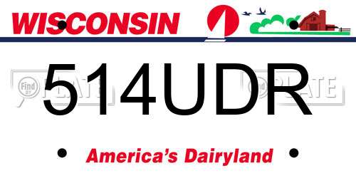 514UDR Wisconsin License Plate