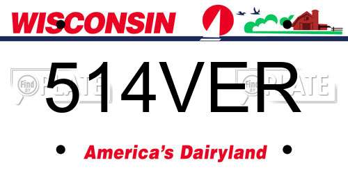 514VER Wisconsin License Plate