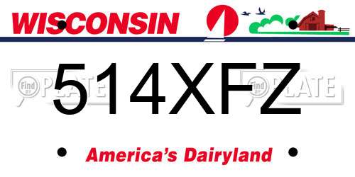 514XFZ Wisconsin License Plate