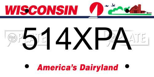 514XPA Wisconsin License Plate