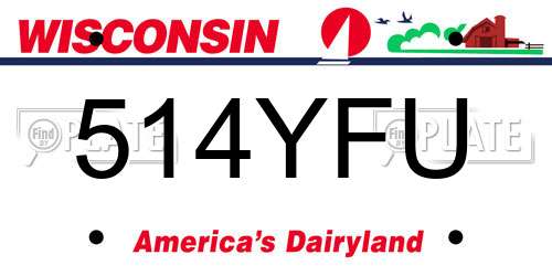 514YFU Wisconsin License Plate