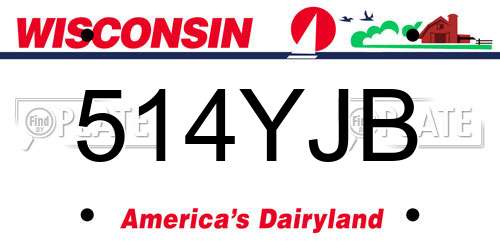 514YJB Wisconsin License Plate