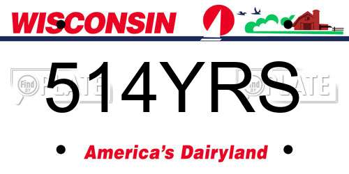 514YRS Wisconsin License Plate